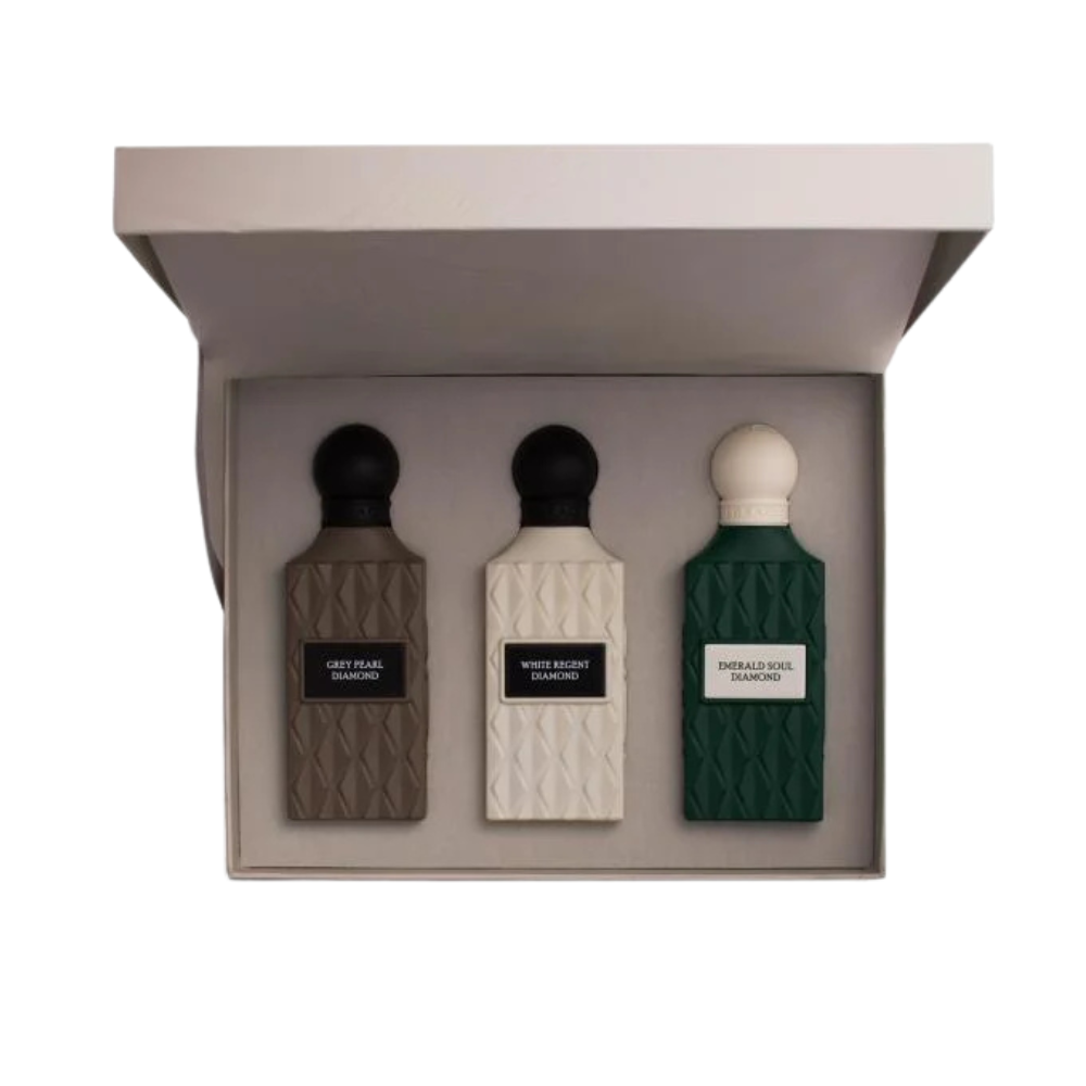 Ibrahim Al Qurashi Diamond Collection Grey Wish Set (75ml × 3)
