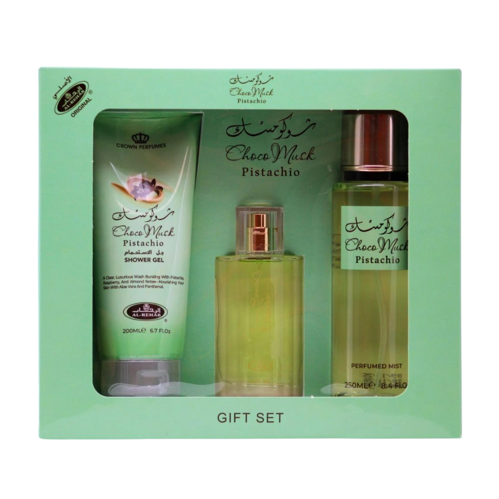 Al Rehab Choco Musk Pistachio Gift Set