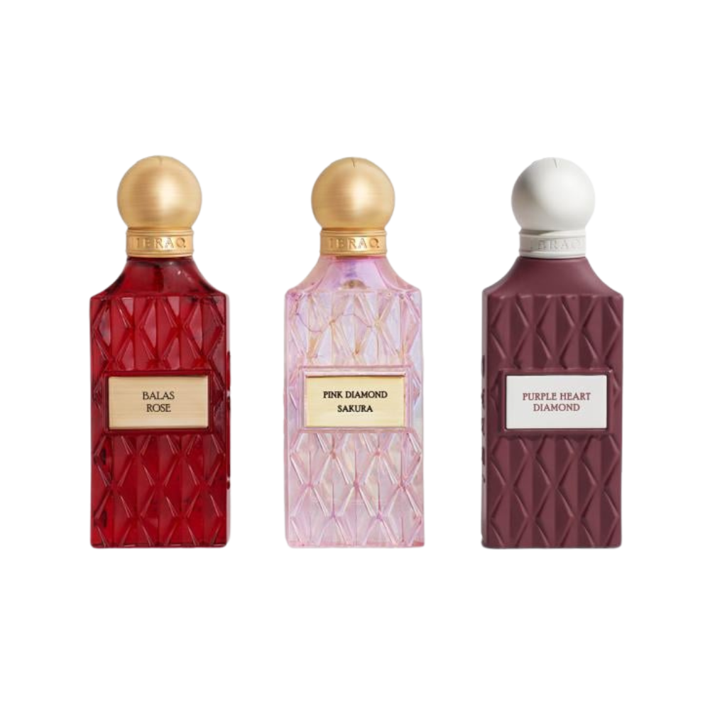 Ibrahim Al Qurashi Diamond Collection Maroon Box (75ml × 3)