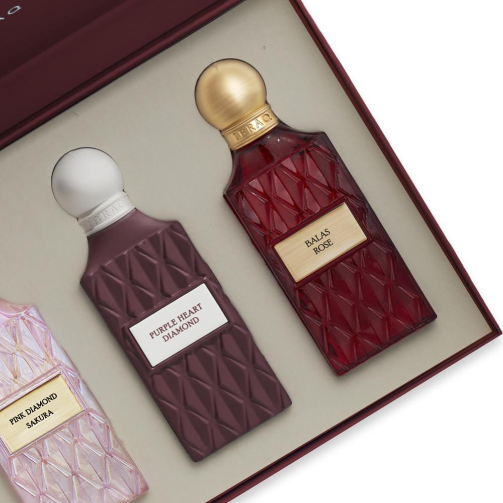 Ibrahim Al Qurashi Diamond Collection Maroon Box (75ml × 3)